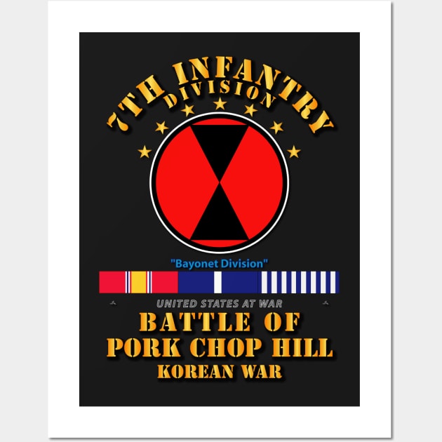 Pork Chop Hill - 7th Infantry Div w Svc Ribbons Wall Art by twix123844